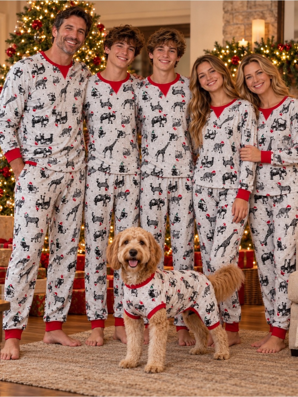 Wondershop Christmas Safari Matching Family Pajamas Bundle + Dog XL L M
